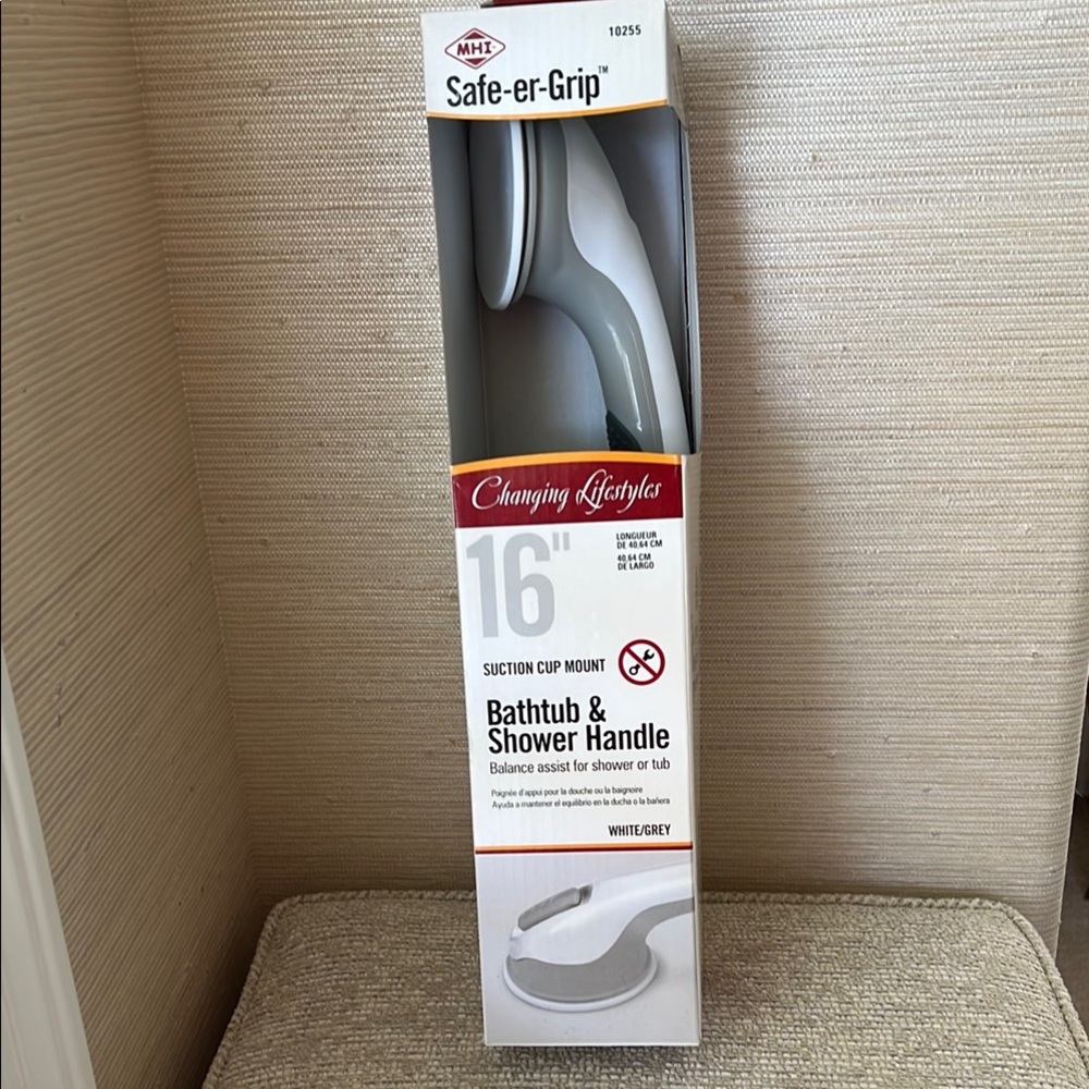 MHI Safe-er-Grip White/Grey Bathtub & Shower Handle